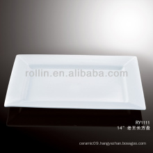modern nice white rectangular rim plates porcelain